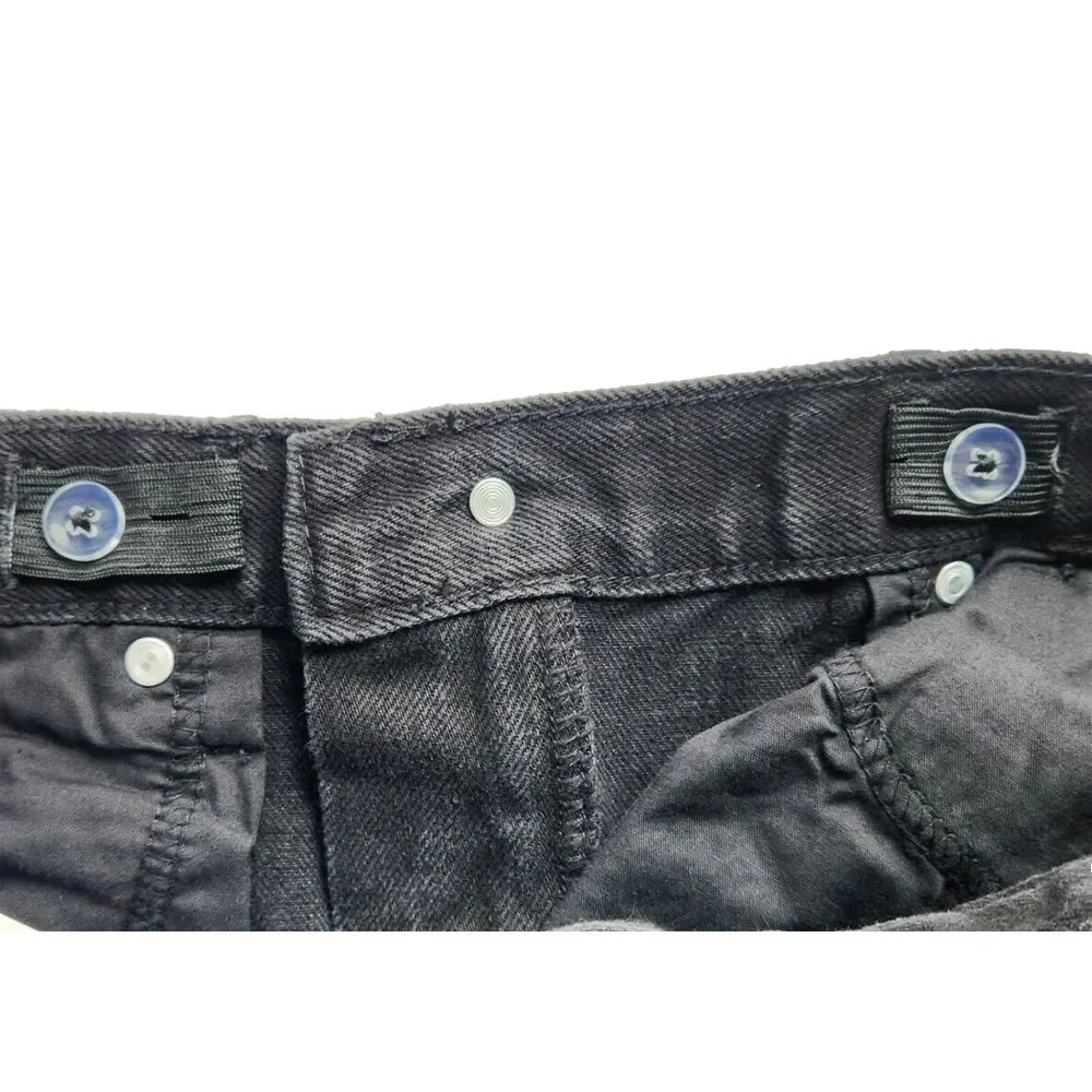 Old Navy Girls sz 14 Black Wash Denim‎ Shorts Distressed Frayed Hem NEW